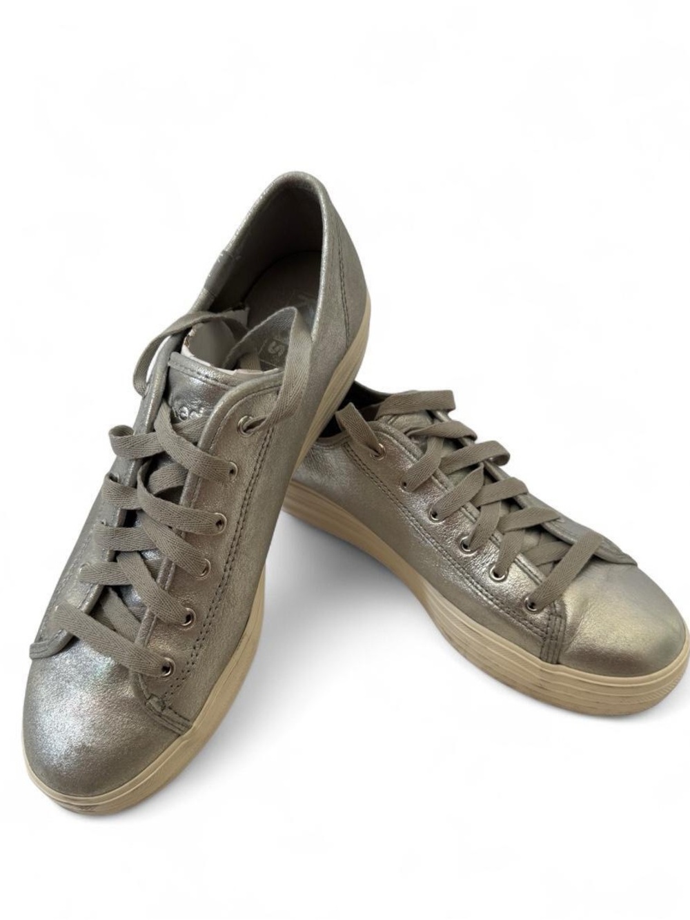 Keds Triple Kick Metallic Silver Platform Sneakers Women's Sz 7.5